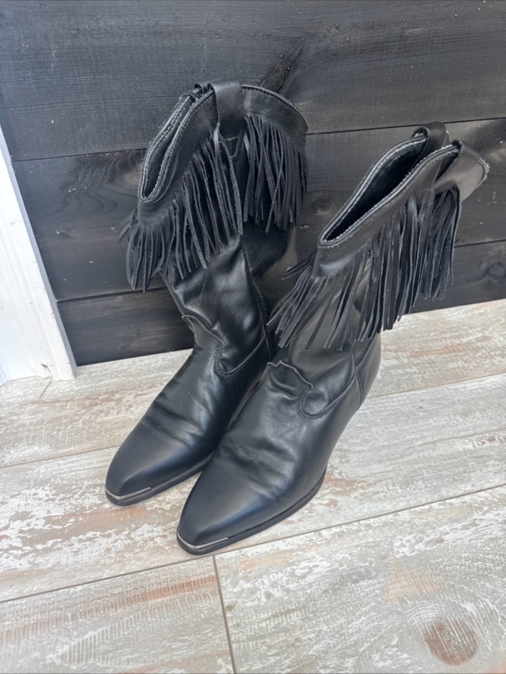 Vintage Durango Twist Up Black‎ Leather boots 6.5 M Made in USA
